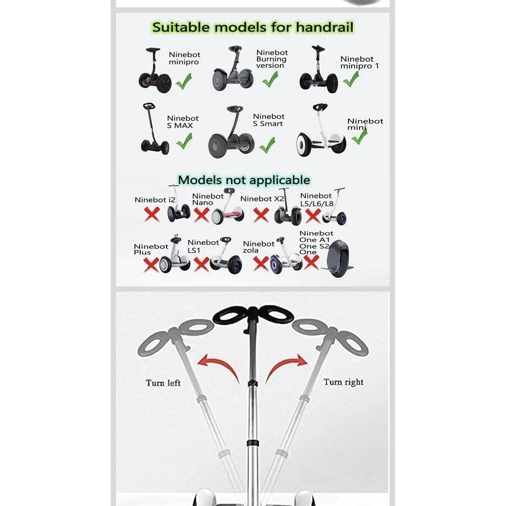 step|thought GYL Handlebar for Segway Ninebot miniPRO/miniLITE/S Silver Upgrade